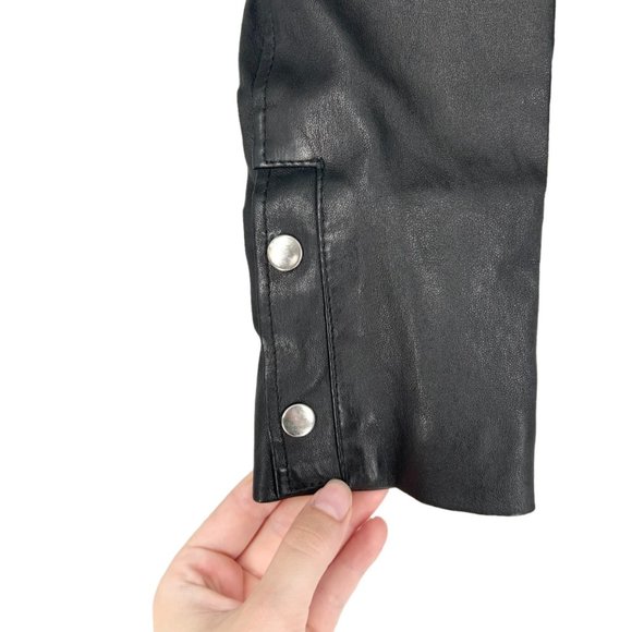 Theory Bavewick Lambs Leather Motorcycle Jacket in New Stretch Leather - Picture 4 of 8